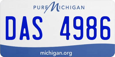 MI license plate DAS4986