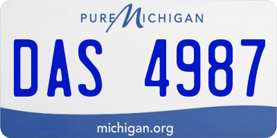 MI license plate DAS4987