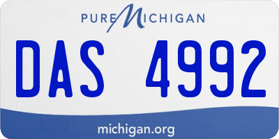 MI license plate DAS4992
