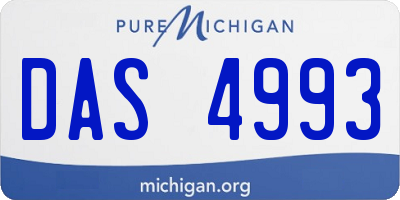 MI license plate DAS4993
