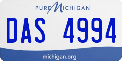 MI license plate DAS4994
