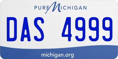 MI license plate DAS4999