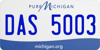 MI license plate DAS5003