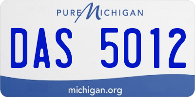 MI license plate DAS5012