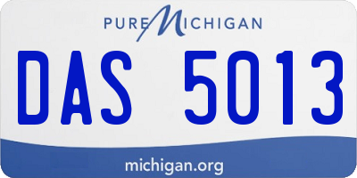 MI license plate DAS5013