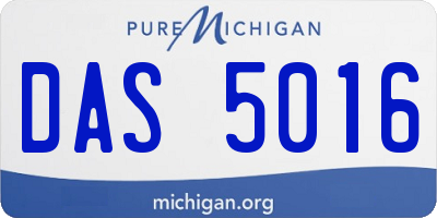 MI license plate DAS5016