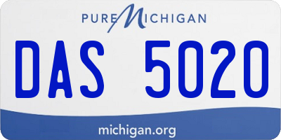 MI license plate DAS5020