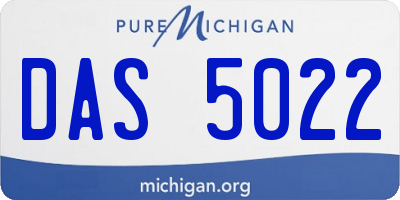 MI license plate DAS5022