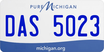 MI license plate DAS5023
