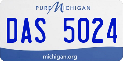 MI license plate DAS5024