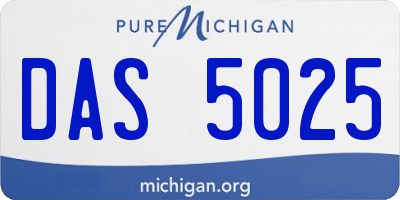 MI license plate DAS5025