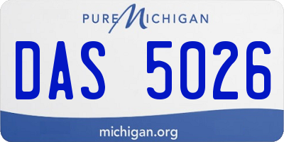 MI license plate DAS5026