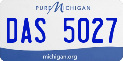 MI license plate DAS5027