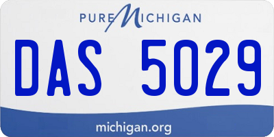 MI license plate DAS5029