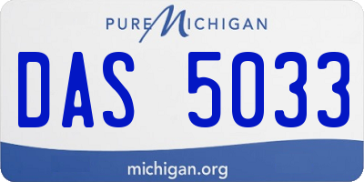 MI license plate DAS5033
