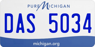 MI license plate DAS5034