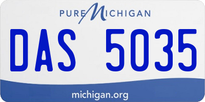 MI license plate DAS5035