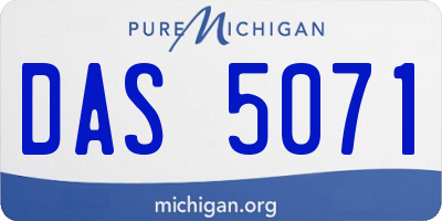 MI license plate DAS5071
