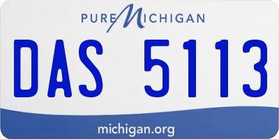 MI license plate DAS5113