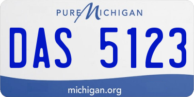 MI license plate DAS5123
