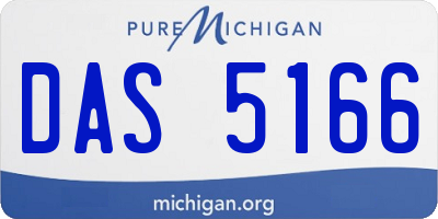 MI license plate DAS5166