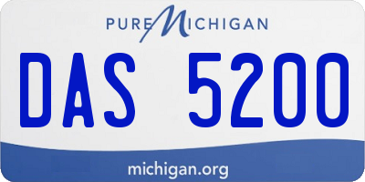 MI license plate DAS5200