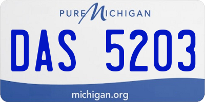 MI license plate DAS5203