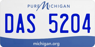 MI license plate DAS5204