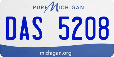 MI license plate DAS5208