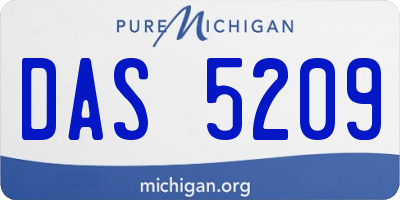 MI license plate DAS5209