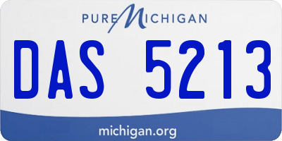 MI license plate DAS5213