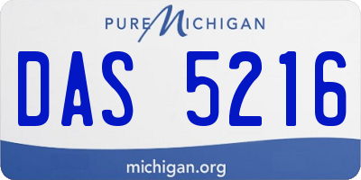 MI license plate DAS5216