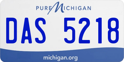 MI license plate DAS5218