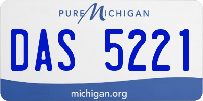 MI license plate DAS5221