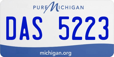 MI license plate DAS5223