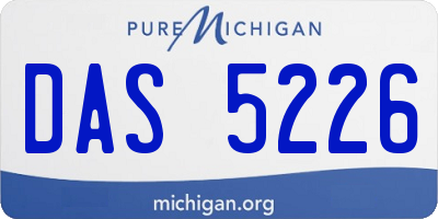 MI license plate DAS5226