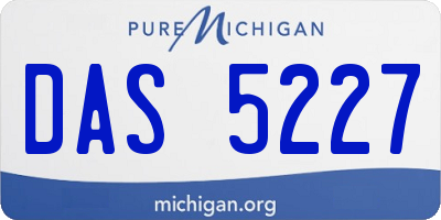 MI license plate DAS5227