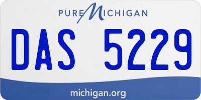 MI license plate DAS5229