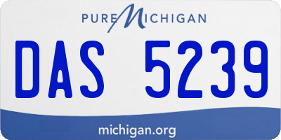 MI license plate DAS5239