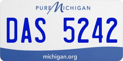 MI license plate DAS5242
