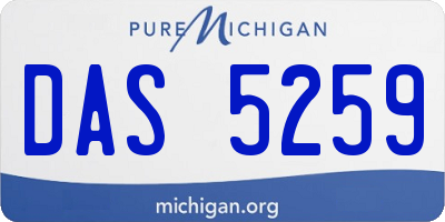 MI license plate DAS5259