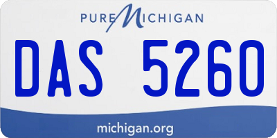 MI license plate DAS5260