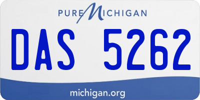 MI license plate DAS5262