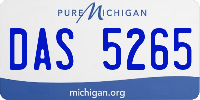 MI license plate DAS5265