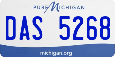 MI license plate DAS5268