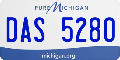 MI license plate DAS5280