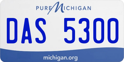 MI license plate DAS5300
