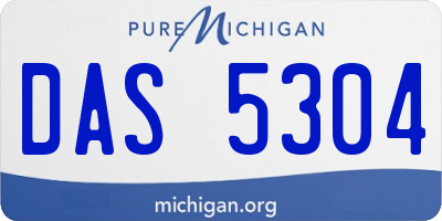 MI license plate DAS5304