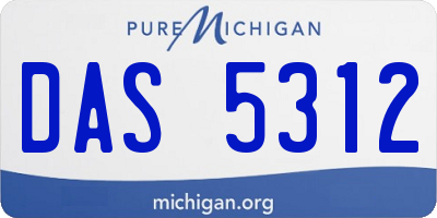 MI license plate DAS5312