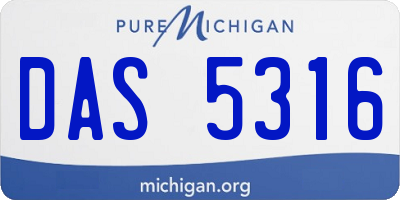 MI license plate DAS5316